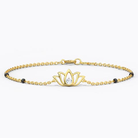 Ahana Diamond Mangalsutra Bracelet Diamond Bracelets 14 Karat Yellow Gold Ahana Diamond Mangalsutra Bracelet