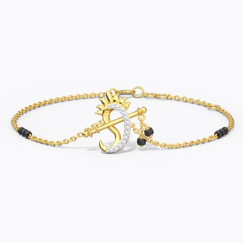 Falak Diamond Mangalsutra Bracelet Diamond Bracelets 14 Karat Yellow Gold Falak Diamond Mangalsutra Bracelet