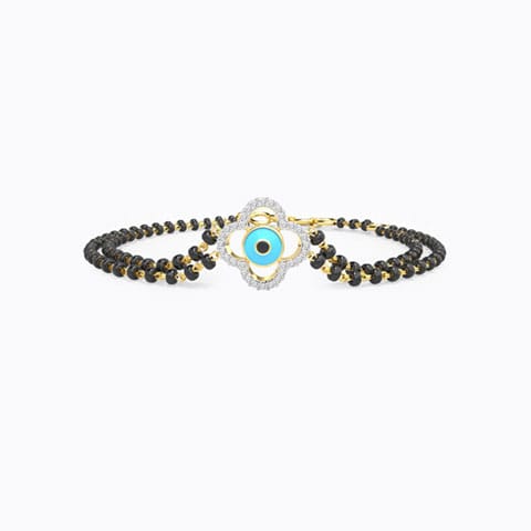Leena Evil Eye Diamond Mangalsutra Bracelet Diamond Bracelets 18 Karat Yellow Gold Leena Evil Eye Diamond Mangalsutra Bracelet