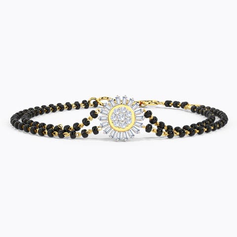 Sparkling Cluster Diamond Mangalsutra Bracelet Diamond Bracelets 18 Karat Yellow Gold Sparkling Cluster Diamond Mangalsutra Bracelet