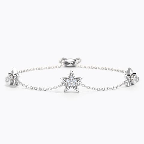Starry Glow Diamond Adjustable Bracelet Diamond Bracelets 14 Karat White Gold Starry Glow Diamond Adjustable Bracelet