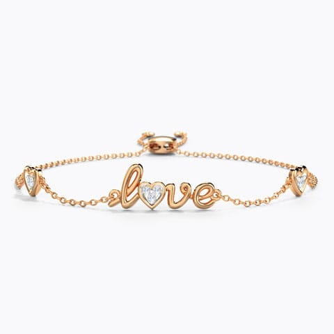Adore Diamond Adjustable Bracelet Diamond Bracelets 14 Karat Rose Gold Adore Diamond Adjustable Bracelet
