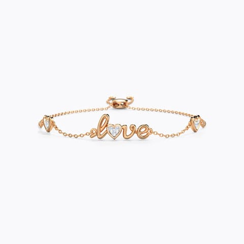 Adore Diamond Adjustable Bracelet Diamond Bracelets 14 Karat Rose Gold Adore Diamond Adjustable Bracelet
