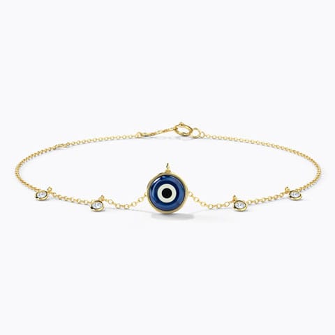 Dewdrops Evil Eye Gemstone Bracelet Diamond,Gemstone Bracelets 14 Karat Yellow Gold Dewdrops Evil Eye Gemstone Bracelet