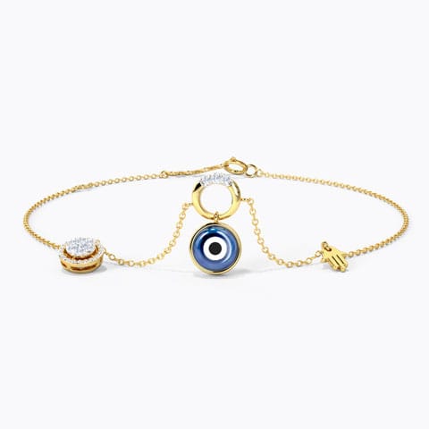 Hamsa Evil Eye Gemstone Bracelet Diamond,Gemstone Bracelets 14 Karat Yellow Gold Hamsa Evil Eye Gemstone Bracelet
