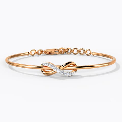 Twisted Infinity Diamond Bracelet Diamond Bracelets 14 Karat Rose Gold Twisted Infinity Diamond Bracelet