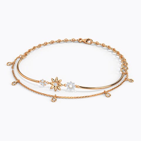 Shining Stars Diamond Bracelet Diamond Bracelets 14 Karat Rose Gold Shining Stars Diamond Bracelet