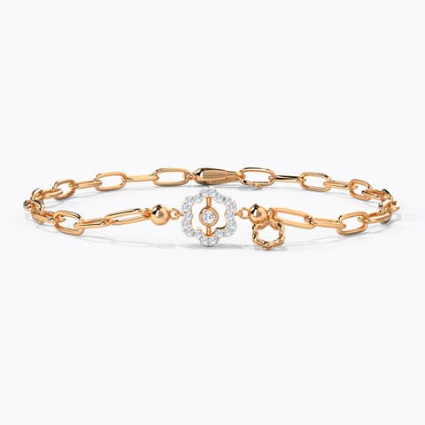 Sparkle Floret Diamond Bracelet Diamond Bracelets 14 Karat Rose Gold Sparkle Floret Diamond Bracelet