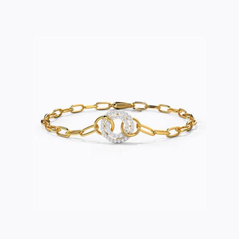 Entwined Links Diamond Bracelet Diamond Bracelets 14 Karat Yellow Gold Entwined Links Diamond Bracelet