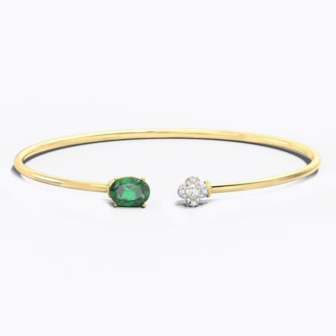 Bud and Verdant Gemstone Bracelet Diamond,Gemstone Bracelets 14 Karat Yellow Gold Bud and Verdant Gemstone Bracelet