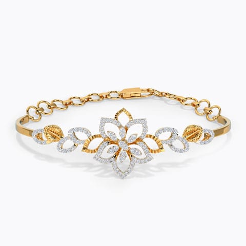 Dazzling Lily Diamond Bracelet Diamond Bracelets 18 Karat Yellow Gold Dazzling Lily Diamond Bracelet