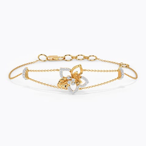 Charming Bloom Diamond Bracelet Diamond Bracelets 18 Karat Two Tone Gold Charming Bloom Diamond Bracelet