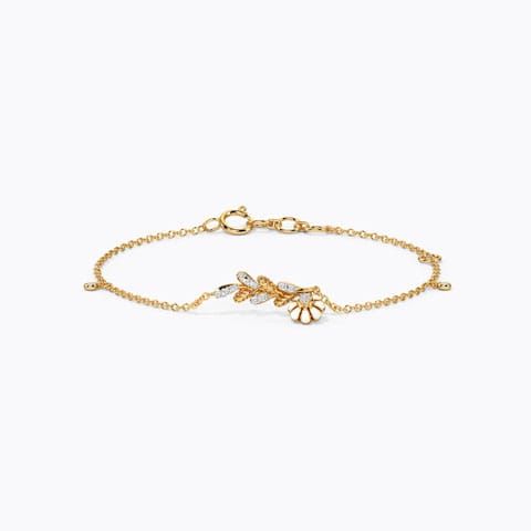 Victory Blossom Diamond Bracelet Diamond Bracelets 14 Karat Yellow Gold Victory Blossom Diamond Bracelet