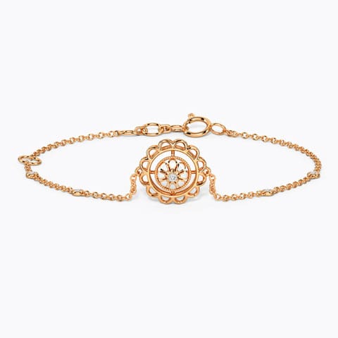 Enchanting Floral Diamond Bracelet Diamond Bracelets 14 Karat Rose Gold Enchanting Floral Diamond Bracelet