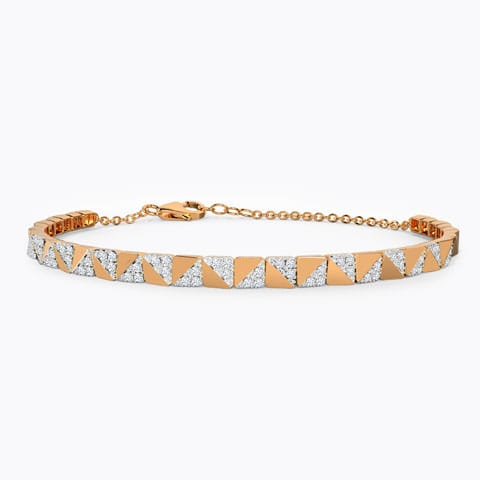 Quad Faceted Diamond Bracelet Diamond Bracelets 14 Karat Rose Gold Quad Faceted Diamond Bracelet