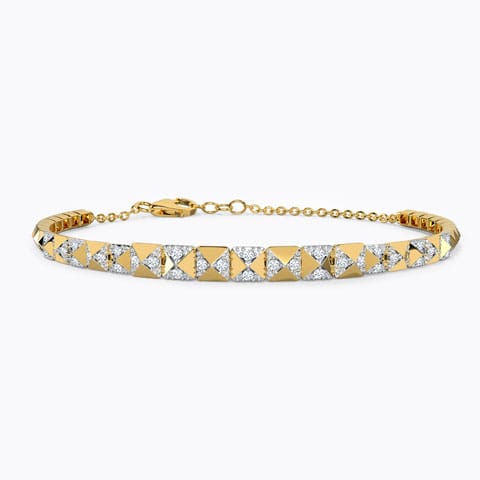 Apex Faceted Diamond Bracelet Diamond Bracelets 14 Karat Yellow Gold Apex Faceted Diamond Bracelet