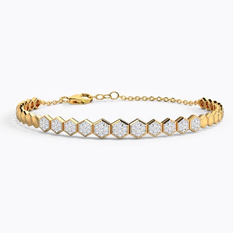 Bejeweled Diamond Bracelet Diamond Bracelets 14 Karat Yellow Gold Bejeweled Diamond Bracelet