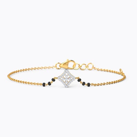 Gia Diamond Mangalsutra Bracelet Diamond Bracelets 14 Karat Yellow Gold Gia Diamond Mangalsutra Bracelet