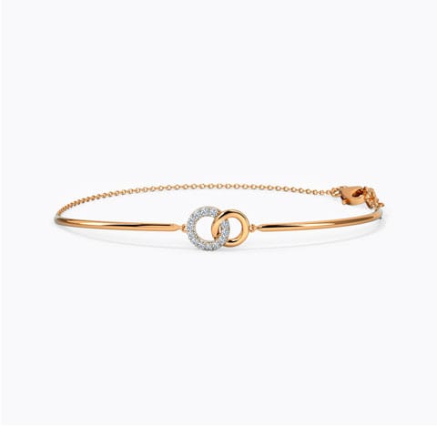 Duo Interlinked Diamond Bracelet Diamond Bracelets 14 Karat Rose Gold Duo Interlinked Diamond Bracelet