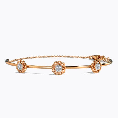 Petite Interlaced Diamond Bracelet Diamond Bracelets 14 Karat Rose Gold Petite Interlaced Diamond Bracelet
