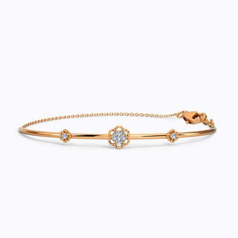 Delicate Floral Diamond Bracelet Diamond Bracelets 14 Karat Rose Gold Delicate Floral Diamond Bracelet