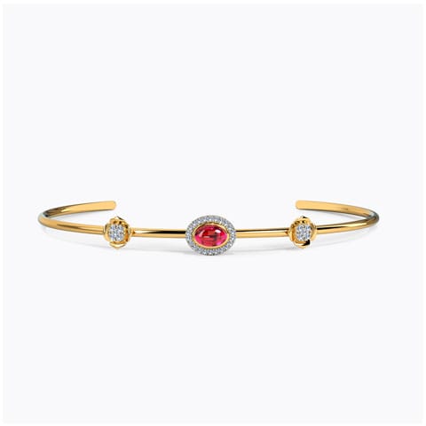 Glittering Scarlet Gemstone Bracelet Diamond,Gemstone Bracelets 14 Karat Yellow Gold Glittering Scarlet Gemstone Bracelet