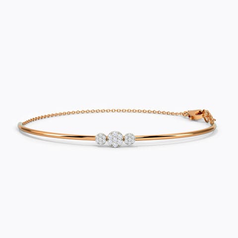 Triad Sparkle Diamond Bracelet Diamond Bracelets 14 Karat Rose Gold Triad Sparkle Diamond Bracelet
