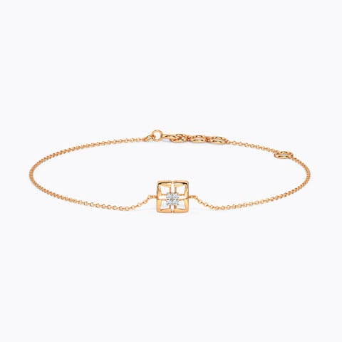 Delicate Quad Diamond Bracelet Diamond Bracelets 14 Karat Rose Gold Delicate Quad Diamond Bracelet