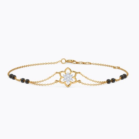 Sophia Diamond Mangalsutra Bracelet Diamond Bracelets 14 Karat Yellow Gold Sophia Diamond Mangalsutra Bracelet