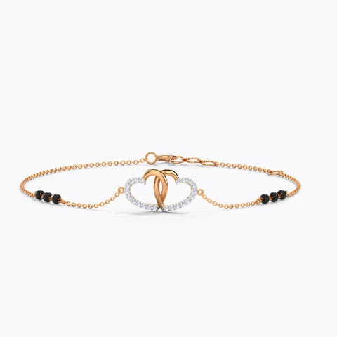 Hazel Diamond Mangalsutra Bracelet Diamond Bracelets 14 Karat Rose Gold Hazel Diamond Mangalsutra Bracelet