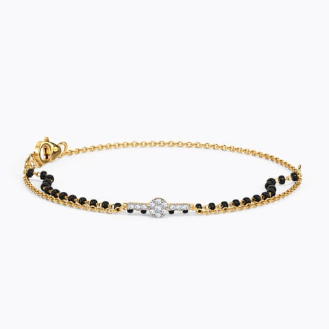 Mihika Diamond Mangalsutra Bracelet Diamond Bracelets 14 Karat Yellow Gold Mihika Diamond Mangalsutra Bracelet