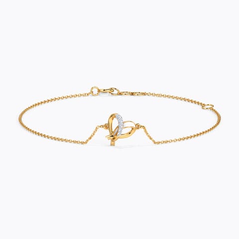 Ivory Heart Diamond Bracelet Diamond Bracelets 14 Karat Yellow Gold Ivory Heart Diamond Bracelet