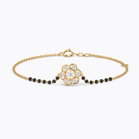 Bhavini Diamond Mangalsutra Bracelet Diamond Bracelets 14 Karat Yellow Gold Bhavini Diamond Mangalsutra Bracelet