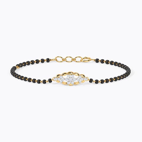 Shrija Diamond Mangalsutra Bracelet Diamond Bracelets 14 Karat Yellow Gold Shrija Diamond Mangalsutra Bracelet