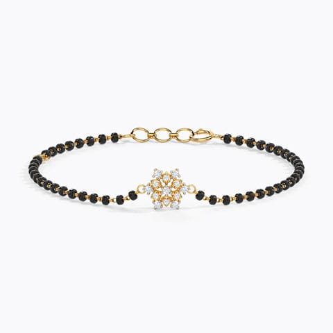 Vritti Diamond Mangalsutra Bracelet Diamond Bracelets 14 Karat Yellow Gold Vritti Diamond Mangalsutra Bracelet