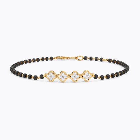Eshani Diamond Mangalsutra Bracelet Diamond Bracelets 14 Karat Yellow Gold Eshani Diamond Mangalsutra Bracelet
