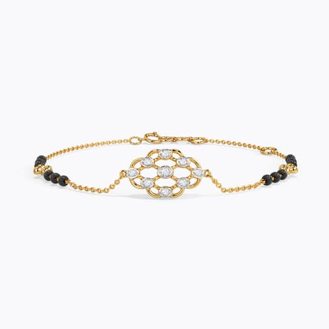 Amodini Diamond Mangalsutra Bracelet Diamond Bracelets 14 Karat Yellow Gold Amodini Diamond Mangalsutra Bracelet