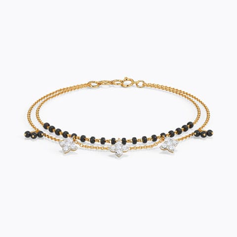 Asika Diamond Mangalsutra Bracelet Diamond Bracelets 14 Karat Yellow Gold Asika Diamond Mangalsutra Bracelet