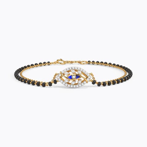 Kamya Evil Eye Diamond Mangalsutra Bracelet. Diamond Bracelets 14 Karat Yellow Gold Kamya Evil Eye Diamond Mangalsutra Bracelet.