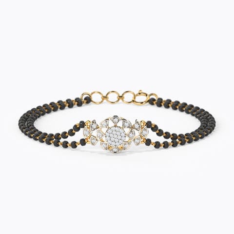 Mirai Diamond Mangalsutra Bracelet Diamond Bracelets 14 Karat Yellow Gold Mirai Diamond Mangalsutra Bracelet