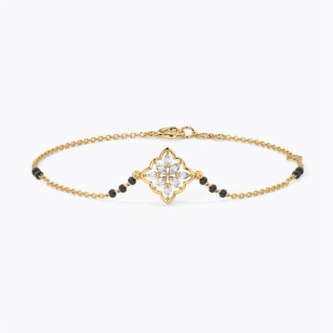 Eka Diamond Mangalsutra Bracelet Diamond Bracelets 14 Karat Yellow Gold Eka Diamond Mangalsutra Bracelet