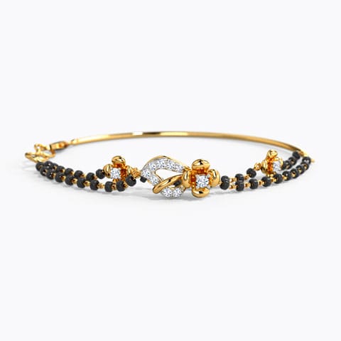Rasha Diamond Mangalsutra Bracelet Diamond Bracelets 14 Karat Yellow Gold Rasha Diamond Mangalsutra Bracelet