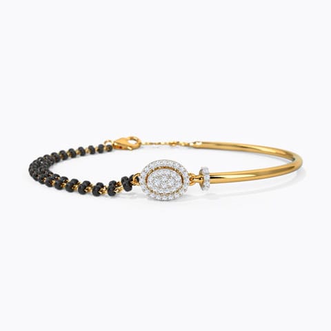Sanika Diamond Mangalsutra Bracelet Diamond Bracelets 14 Karat Yellow Gold Sanika Diamond Mangalsutra Bracelet