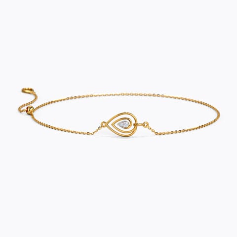 Pretty Leaf Adjustable Diamond Bracelet Diamond Bracelets 14 Karat Yellow Gold Pretty Leaf Adjustable Diamond Bracelet