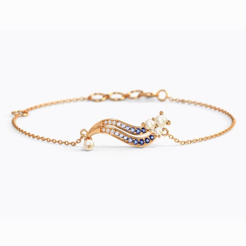 Genova Wave Gemstone Bracelet Diamond,Gemstone Bracelets 14 Karat Rose Gold Genova Wave Gemstone Bracelet