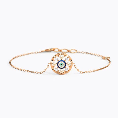 Grandiose Evil Eye Gemstone Bracelet Diamond,Gemstone Bracelets 14 Karat Rose Gold Grandiose Evil Eye Gemstone Bracelet