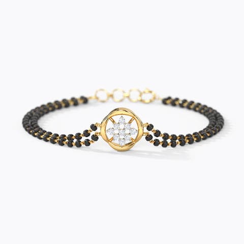 Anusha Diamond Mangalsutra Bracelet Diamond Bracelets 14 Karat Yellow Gold Anusha Diamond Mangalsutra Bracelet