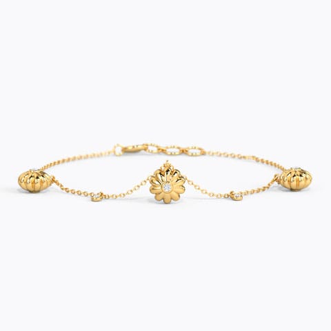 Addelyn Floret Gemstone Bracelet Diamond,Gemstone Bracelets 14 Karat Yellow Gold Addelyn Floret Gemstone Bracelet
