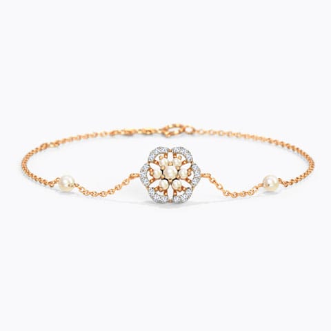 Briella Flora Pearl Bracelet Diamond,Gemstone Bracelets 14 Karat Rose Gold Briella Flora Pearl Bracelet