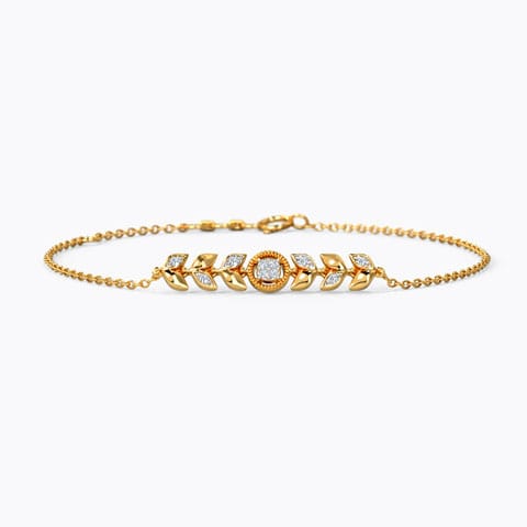 Wondrous Leafy Diamond Bracelet Diamond Bracelets 14 Karat Yellow Gold Wondrous Leafy Diamond Bracelet